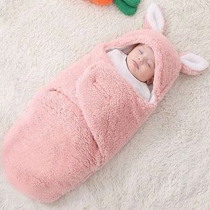 Rabbit Ear Detail Baby Receiving Blanket